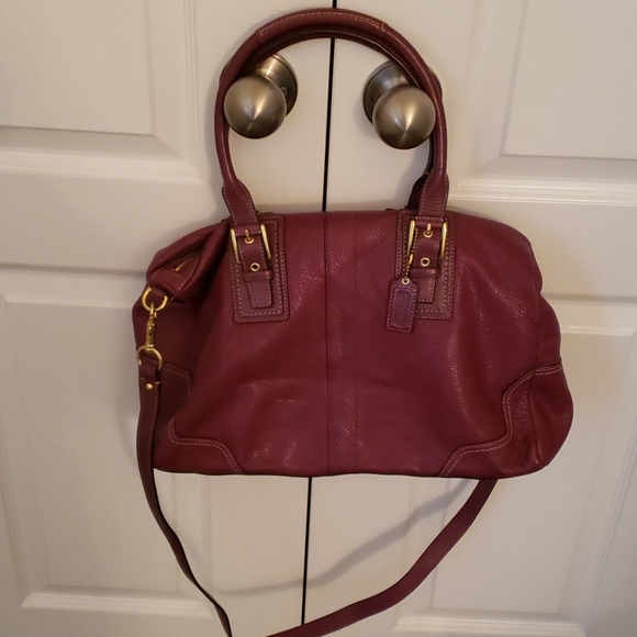 Coach Vintage Purple Leather Satchel - Picture 5 of 8